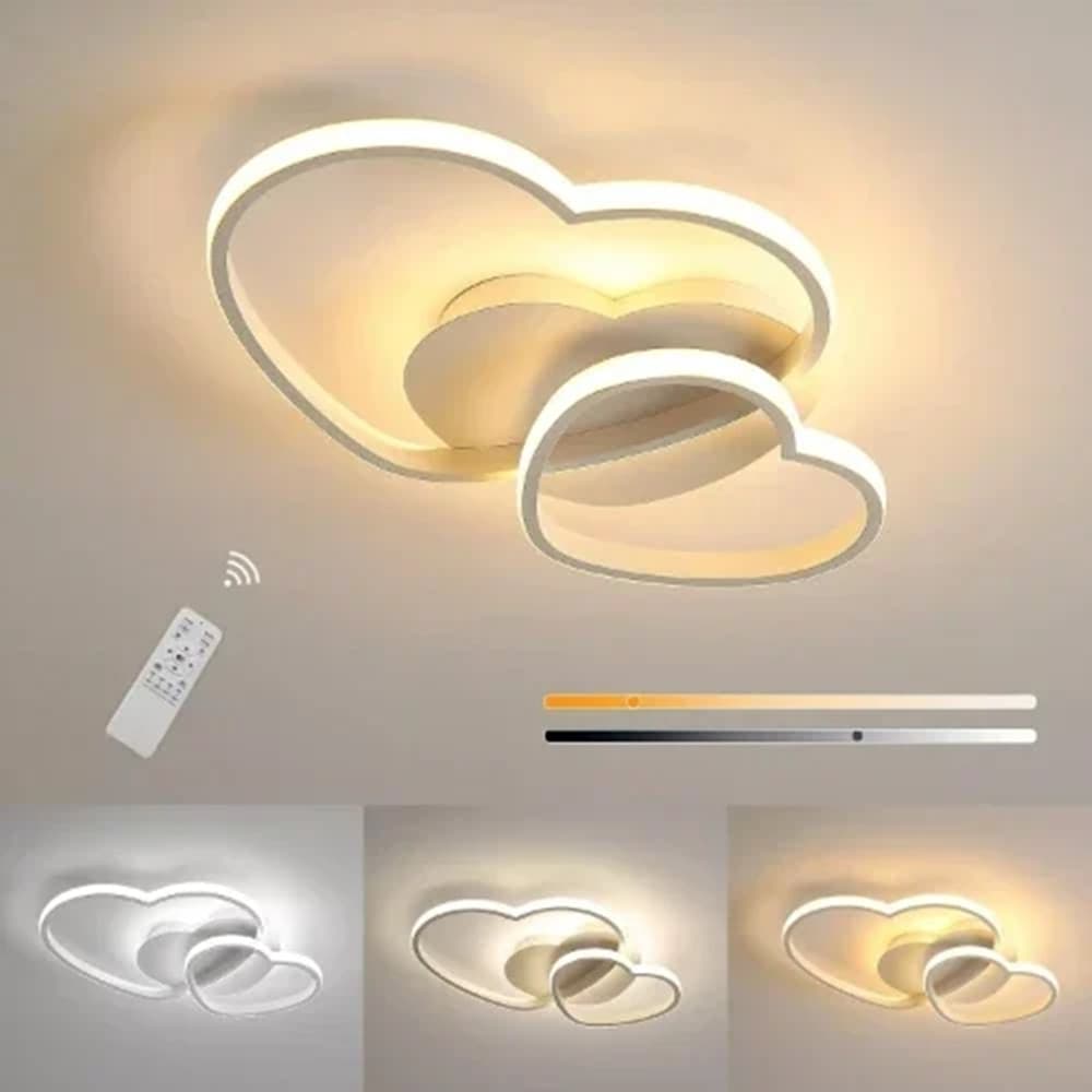 PLAFONIERA LAMPADA LED DESIGN DOPPIO CUORE BIANCO 25W 3 COLORI DI LUCE CCT PN-05B3C in Plafoniere Trade Shop italia - Napoli, commercioVirtuoso.it