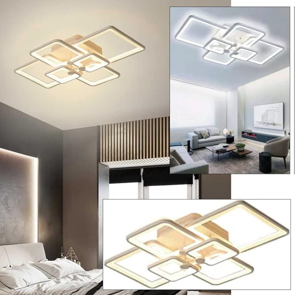 PLAFONIERA LED 70W CCT DA 3000K A 6500K 6 QUADRATI LAMPADA GEOMETRICA SOFFITTO C26-B3C in Plafoniere Trade Shop italia - Napoli, commercioVirtuoso.it