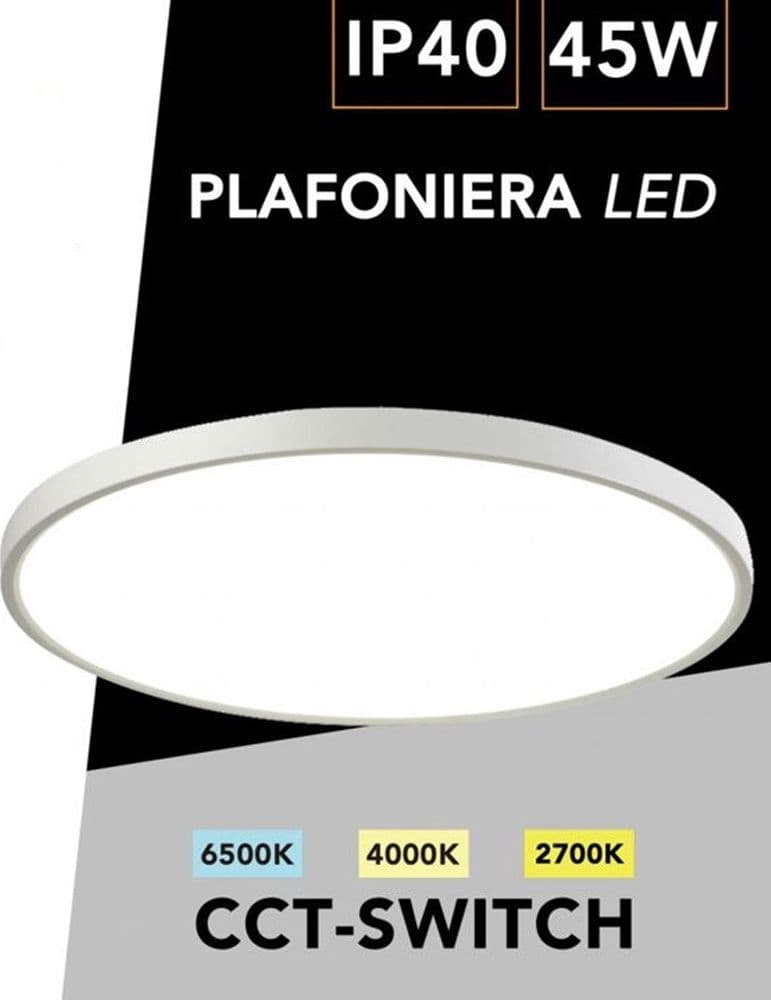 PLAFONIERA A LED SLIM 45 W IP40 CON TECNOLOGIA CCT DA 6500K A 2700K CON SWITCH LV600-3C in Plafoniere Trade Shop italia - Napoli, commercioVirtuoso.it