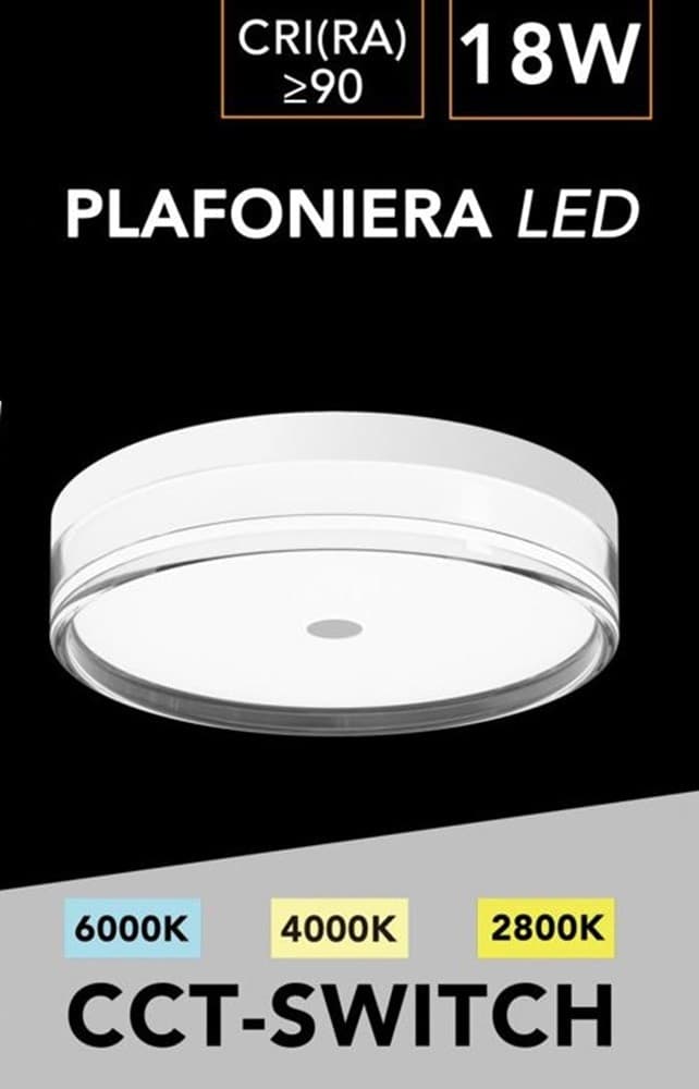 PLAFONIERA LED 18W A SOFFITTO MODERNA TECNOLOGIA CCT 3 TONALITÀ SELEZIONABILI BL230-3C in Plafoniere Trade Shop italia - Napoli, commercioVirtuoso.it