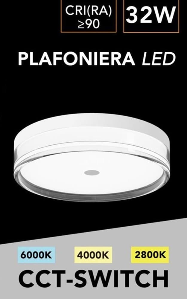 PLAFONIERA LED 32W A SOFFITTO MODERNA TECNOLOGIA CCT 3 TONALITÀ SELEZIONABILI BL400-3C in Plafoniere Trade Shop italia - Napoli, commercioVirtuoso.it