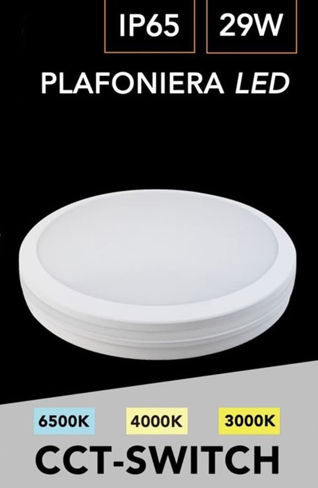 PLAFONIERA LED 29W TECNOLOGIA CCT APPLIQUE INTERNO ESTERNO SOFFITTO PARETE IP65 ESS-02-3C in Plafoniere Trade Shop italia - Napoli, commercioVirtuoso.it