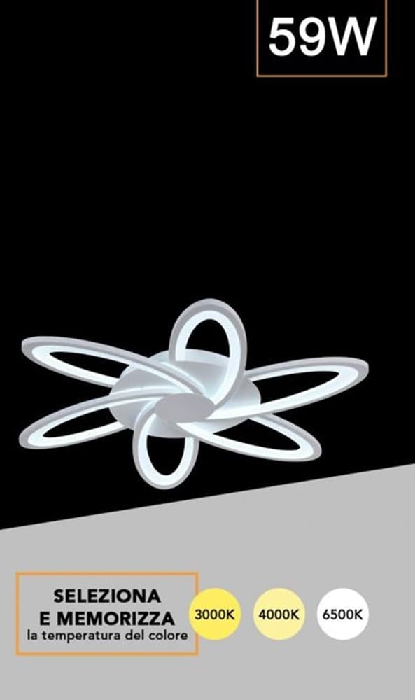 PLAFONIERA LED DESIGN MODERNO LAMPADA SOFFITTO C15-3C 59W 4720LM 300° LUCE SELEZIONABILE in Plafoniere Trade Shop italia - Napoli, commercioVirtuoso.it