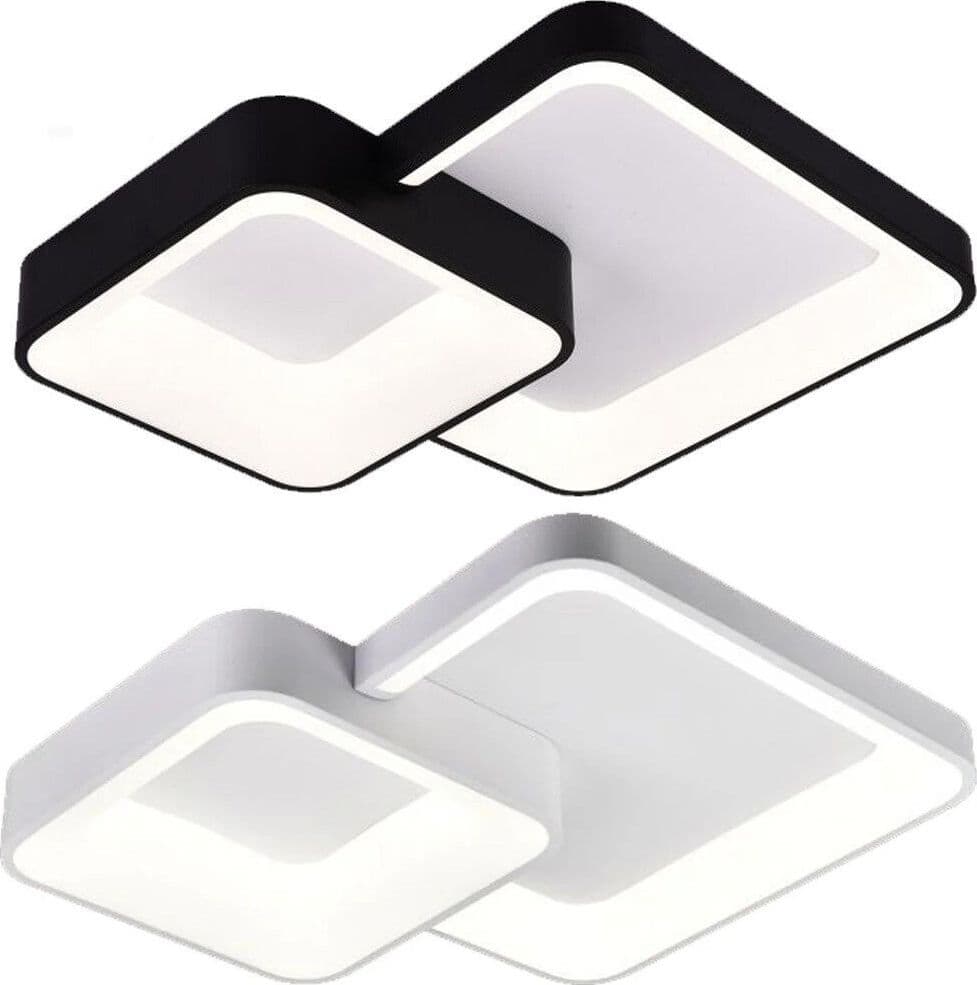 PLAFONIERA SOFFITTO LED 58W 2 QUADRATI LAMPADARIO CCT 3 COLORAZIONI 3000K A 6500K C59-3C in Plafoniere Trade Shop italia - Napoli, commercioVirtuoso.it