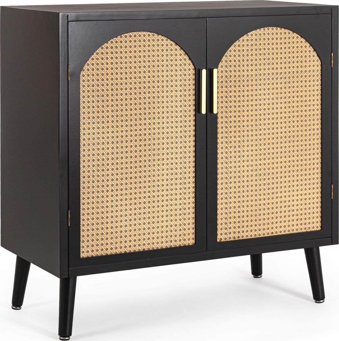Mobile credenza "Josine" in mdf-legno di pino, inserti in rattan - 25