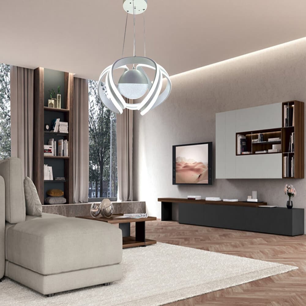 LAMPADARIO A LED 78 W CON SFERA CON BRILLANTINI GLITTER TECNOLOGIA CCT SWITCH B21-3C in Lampadari Trade Shop italia - Napoli, commercioVirtuoso.it
