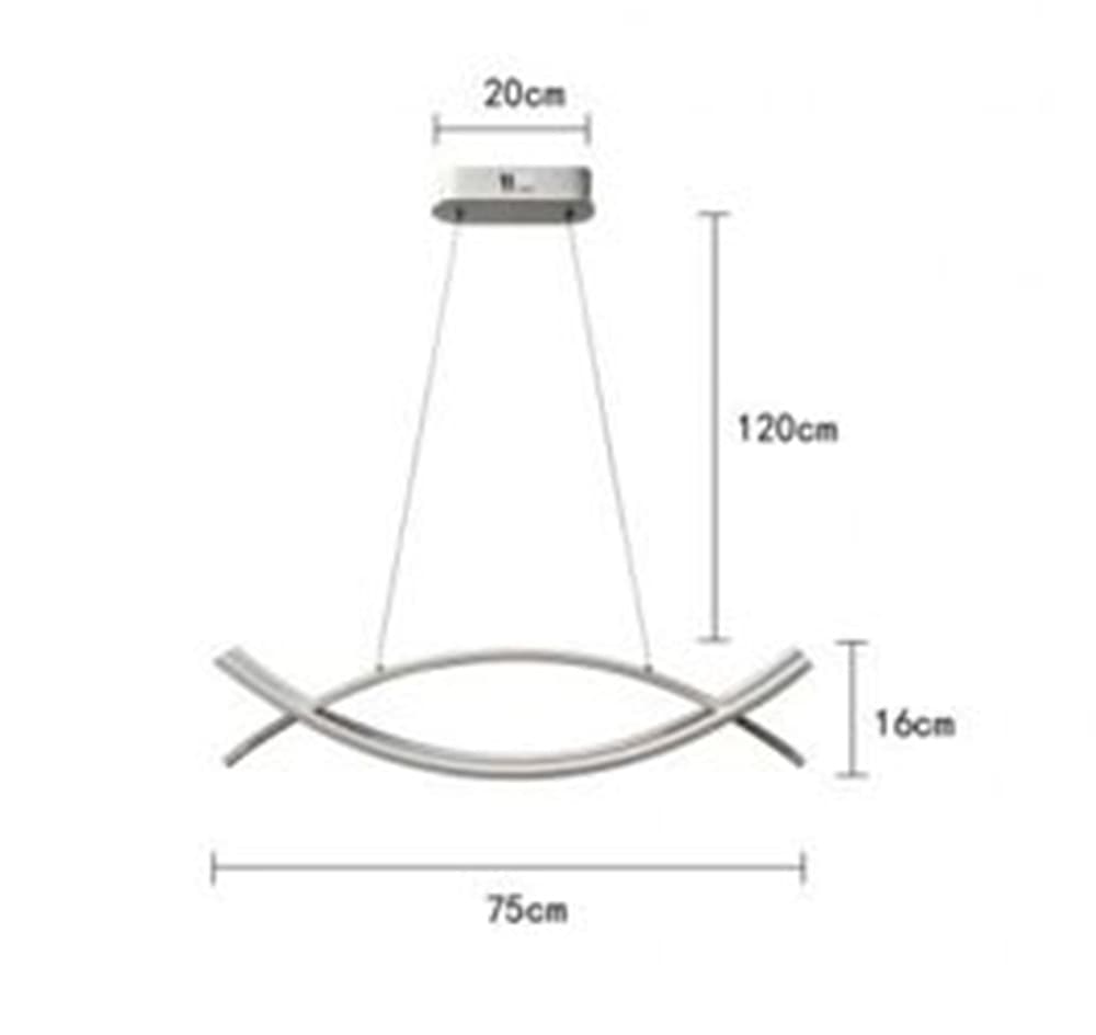 LAMPADARIO A SOSPENSIONE LED 2 LINEE CURVE BIANCO 42W CCT TRE TONALITA' DI LUCE LP-27-B3C in Lampade a sospensione Trade Shop italia - Napoli, commercioVirtuoso.it