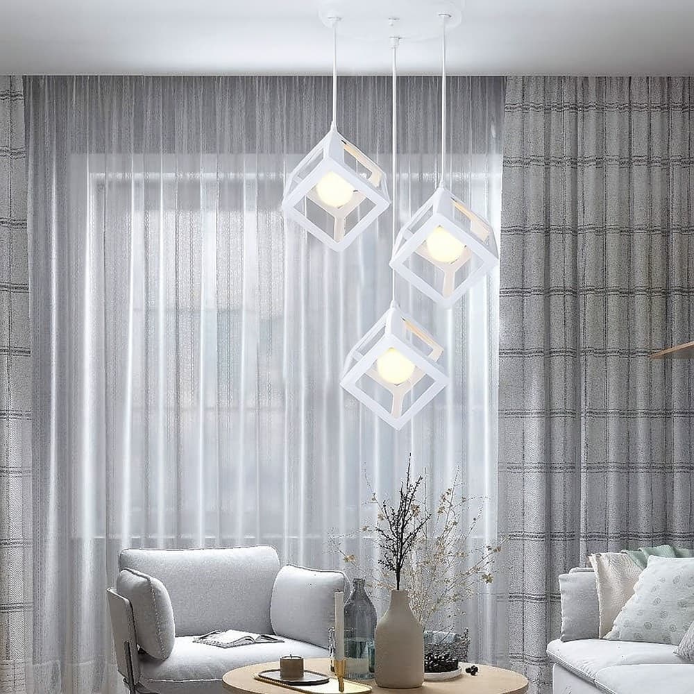 LAMPADARIO DA SOFFITTO A SOSPENSIONE 3 CUBI 3D STILE GEOMETRICO ATTACCO E27 IP20 LP-47 in Lampade a sospensione Trade Shop italia - Napoli, commercioVirtuoso.it