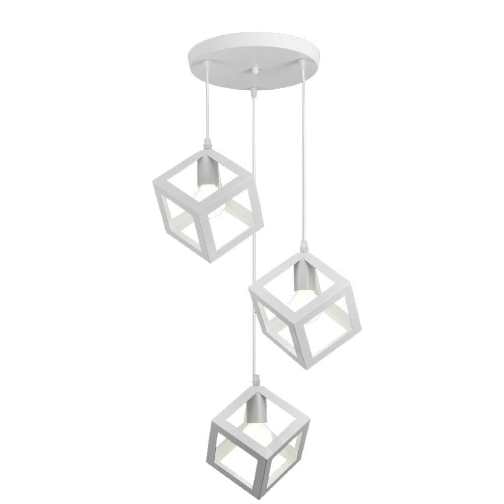 LAMPADARIO DA SOFFITTO A SOSPENSIONE 3 CUBI 3D STILE GEOMETRICO ATTACCO E27 IP20 LP-47 in Lampade a sospensione Trade Shop italia - Napoli, commercioVirtuoso.it