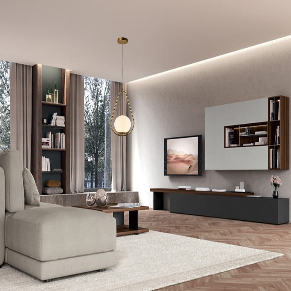 LAMPADARIO A SOSPENSIONE DESIGN A GOCCIA BRONZO METALLO CON SFERA LAMPADA ATTACCO G9 A27 in Lampade a sospensione Trade Shop italia - Napoli, commercioVirtuoso.it
