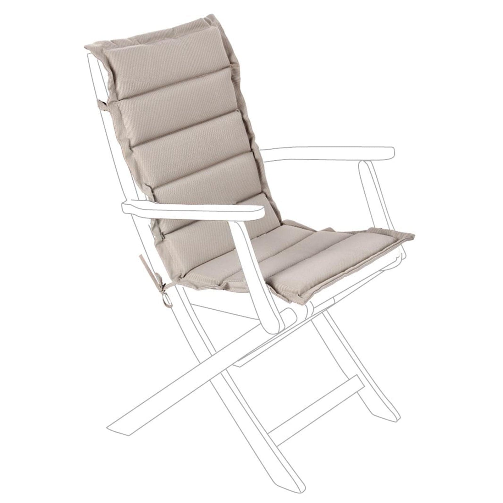 Cuscino trapuntato idrorepellente per esterno e giardino con schienale medio e  molla elastica - 5