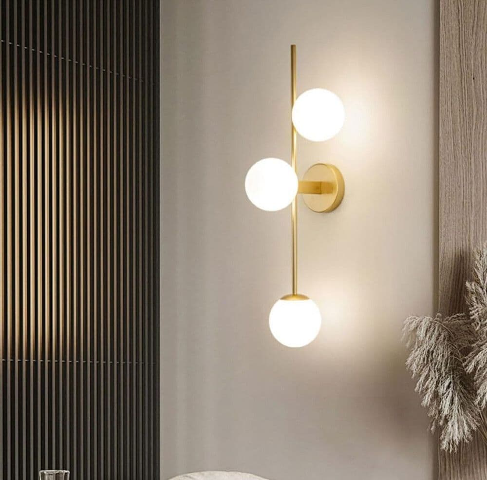 APPLIQUE A PARETE BRONZO METALLO CON 3 SFERE LAMPADA DA MURO MINAMALISTA ATTACCO G9 AQ57 in Applique Trade Shop italia - Napoli, commercioVirtuoso.it