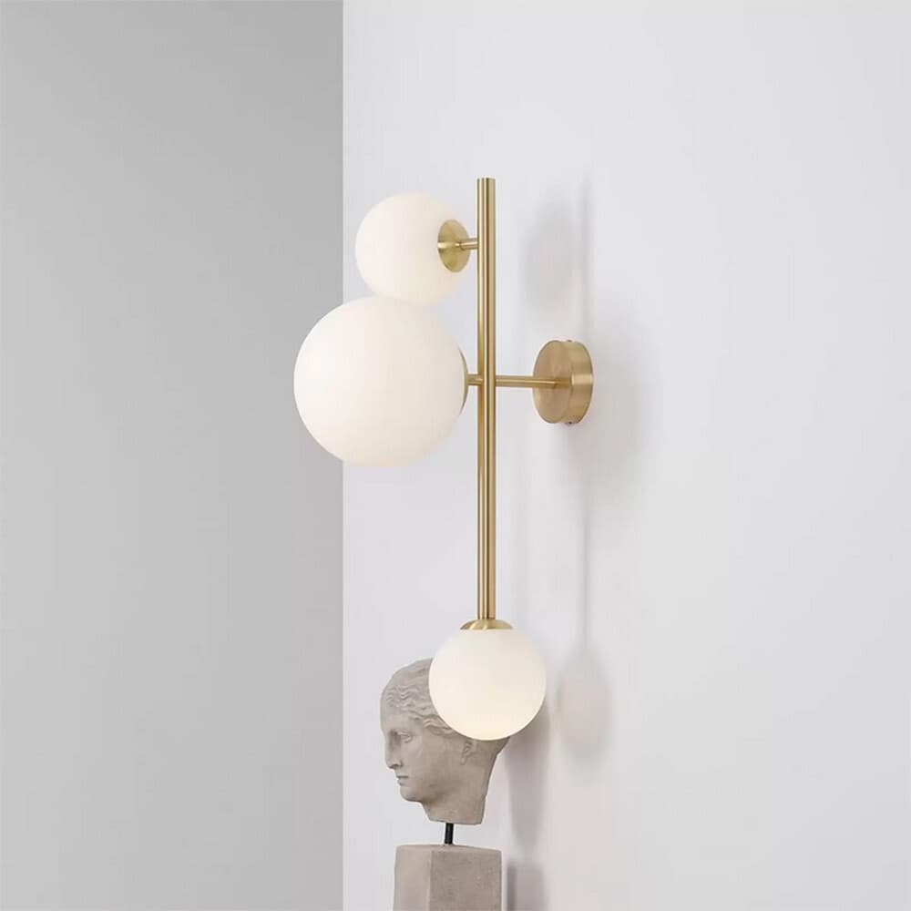 APPLIQUE A PARETE BRONZO METALLO CON 3 SFERE LAMPADA DA MURO MINAMALISTA ATTACCO G9 AQ57 in Applique Trade Shop italia - Napoli, commercioVirtuoso.it