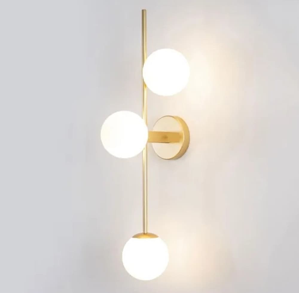 APPLIQUE A PARETE BRONZO METALLO CON 3 SFERE LAMPADA DA MURO MINAMALISTA ATTACCO G9 AQ57 in Applique Trade Shop italia - Napoli, commercioVirtuoso.it