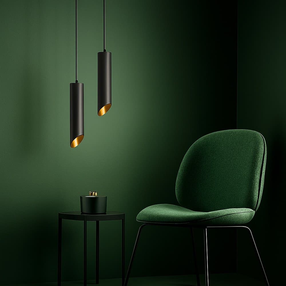 LAMPADARIO A CILINDRO ASIMMETRICO DA SOFFITTO NERO CON INTERNO ORO ATTACCO GU10 TS187 in Lampade a sospensione Trade Shop italia - Napoli, commercioVirtuoso.it