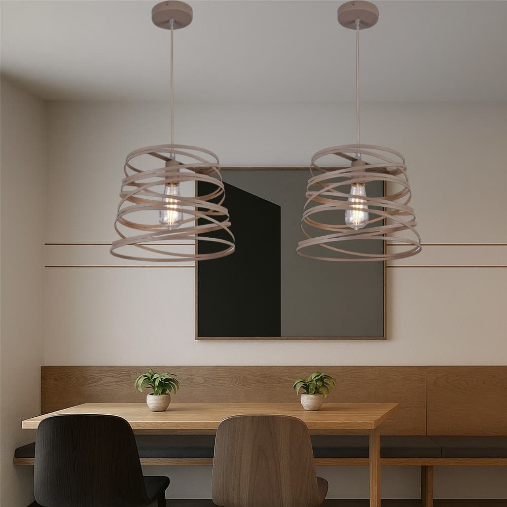 LAMPADARIO A SOSPENSIONE MODERNO CON PARALUME IN METALLO A VORTICE TRAFORATO TORTORA A08 in Lampade a sospensione Trade Shop italia - Napoli, commercioVirtuoso.it