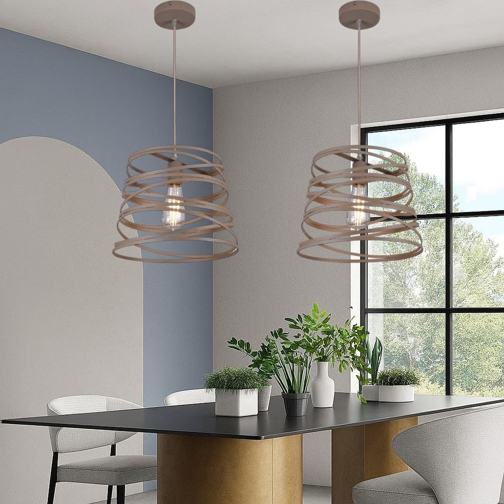 LAMPADARIO A SOSPENSIONE MODERNO CON PARALUME IN METALLO A VORTICE TRAFORATO TORTORA A08 in Lampade a sospensione Trade Shop italia - Napoli, commercioVirtuoso.it