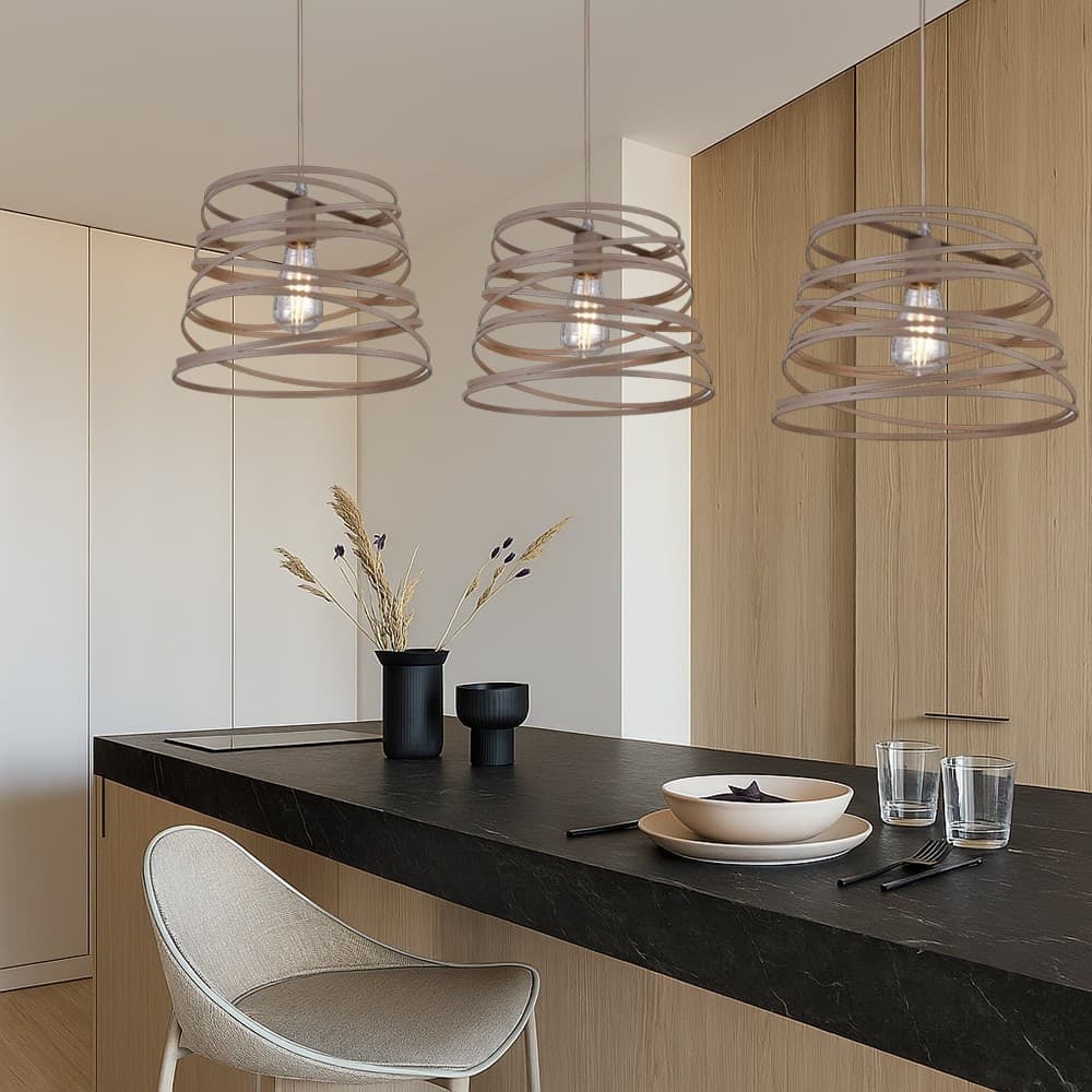 LAMPADARIO A SOSPENSIONE MODERNO CON PARALUME IN METALLO A VORTICE TRAFORATO TORTORA A08 in Lampade a sospensione Trade Shop italia - Napoli, commercioVirtuoso.it