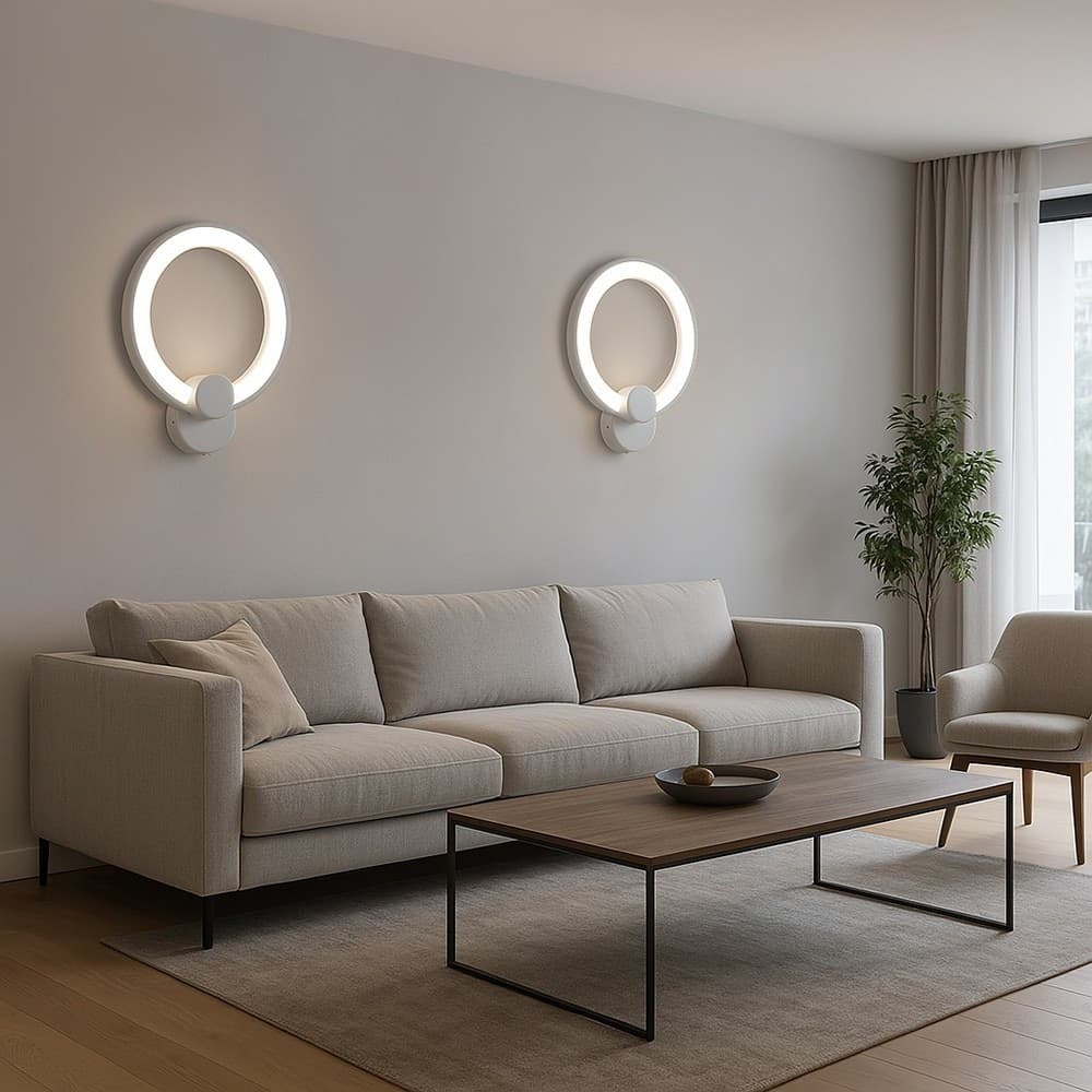 APPLIQUE LED FORMA DI CERCHIO 9W MODERNA TECNOLOGIA CCT LUCE FREDDA CALDA NATURALE E27-3C in Lampade da parete Trade Shop italia - Napoli, commercioVirtuoso.it