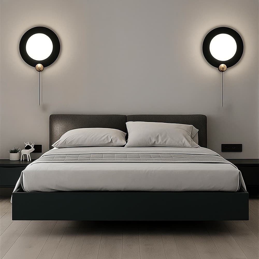 APPLIQUE DA MURO MODERNO TONDO 10W NERO ORO TECNOLOGIA CCT FREDDA CALDA NATURALE AQ20-3C in Applique Trade Shop italia - Napoli, commercioVirtuoso.it