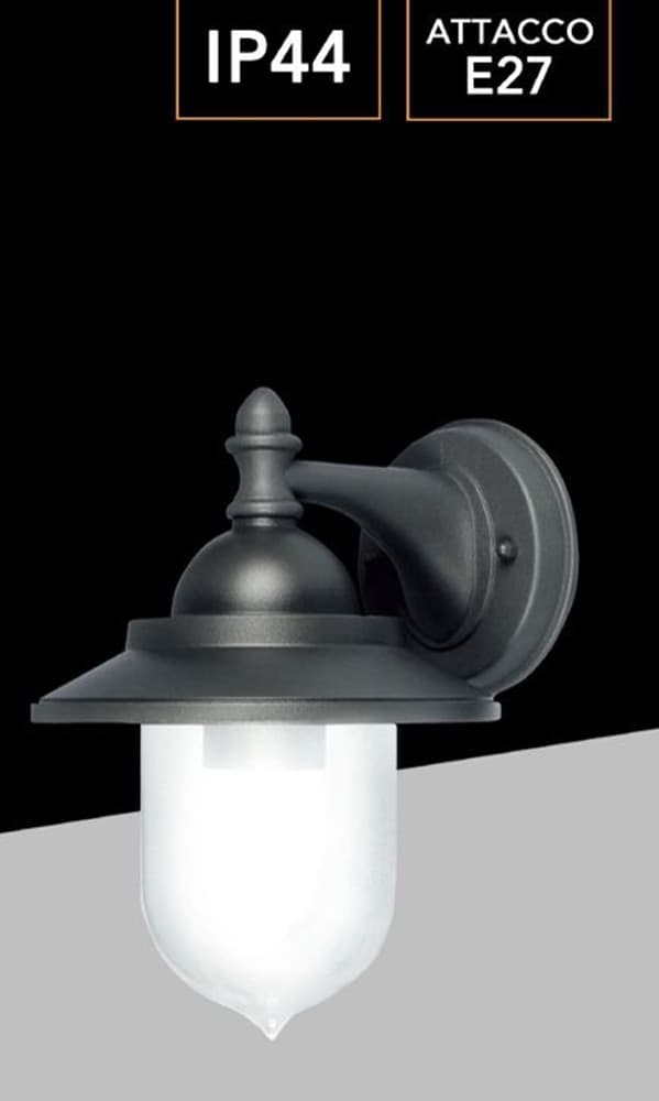 LANTERNA A PARETE STILE RETRÒ LAMPADA DA MURO PER GIARDINO FACCIATE E27 IP44 524WA-B247 in Lampade da parete Trade Shop italia - Napoli, commercioVirtuoso.it