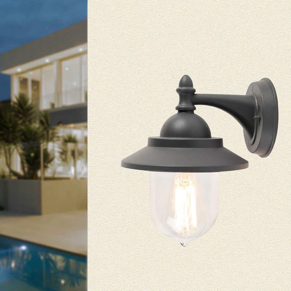 LANTERNA A PARETE STILE RETRÒ LAMPADA DA MURO PER GIARDINO FACCIATE E27 IP44 524WA-B247 in Lampade da parete Trade Shop italia - Napoli, commercioVirtuoso.it
