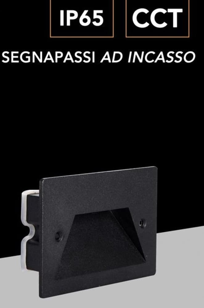 FARETTO INCASSO PER CASSETTA 503 SEGNAPASSO 3W TECNOLOGIA CCT CON SWITCH IP65 ES49-3C in Faretti da muro Trade Shop italia - Napoli, commercioVirtuoso.it