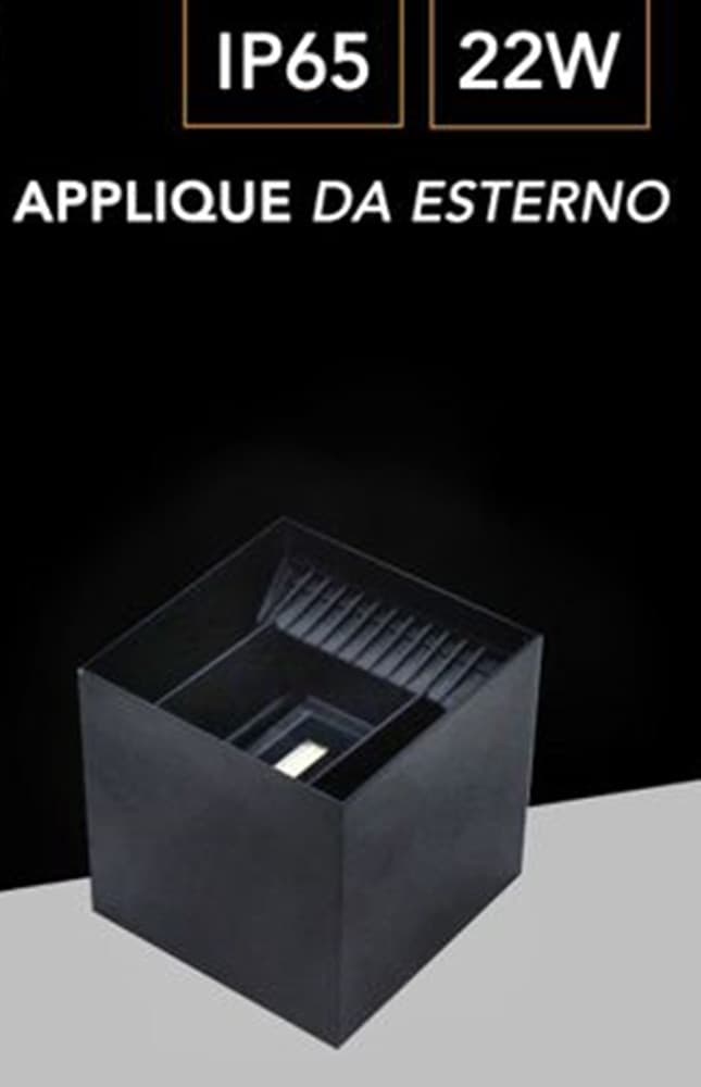 LAMPADA APPLIQUE LED MURO 22W DOPPIA EMISSIONE CCT 3IN1 LUCE SELEZIONABILE ESTERNO ES66-3C in Lampade da parete Trade Shop italia - Napoli, commercioVirtuoso.it