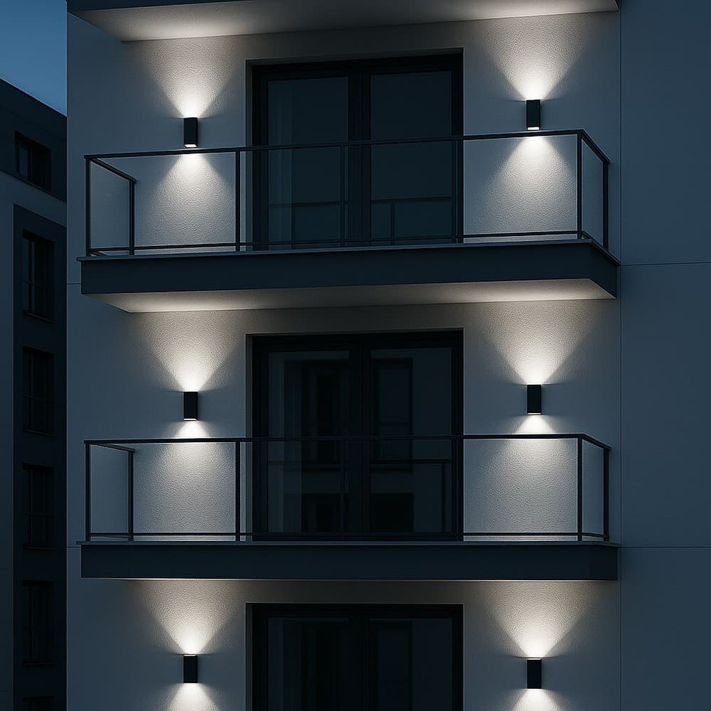 APPLIQUE DA ESTERNO RETTANGOLARE A DOPPIA EMISSIONE DI LUCE 8W TECNOLOGIA CCT IP65 2750-3C in Lampade da parete Trade Shop italia - Napoli, commercioVirtuoso.it