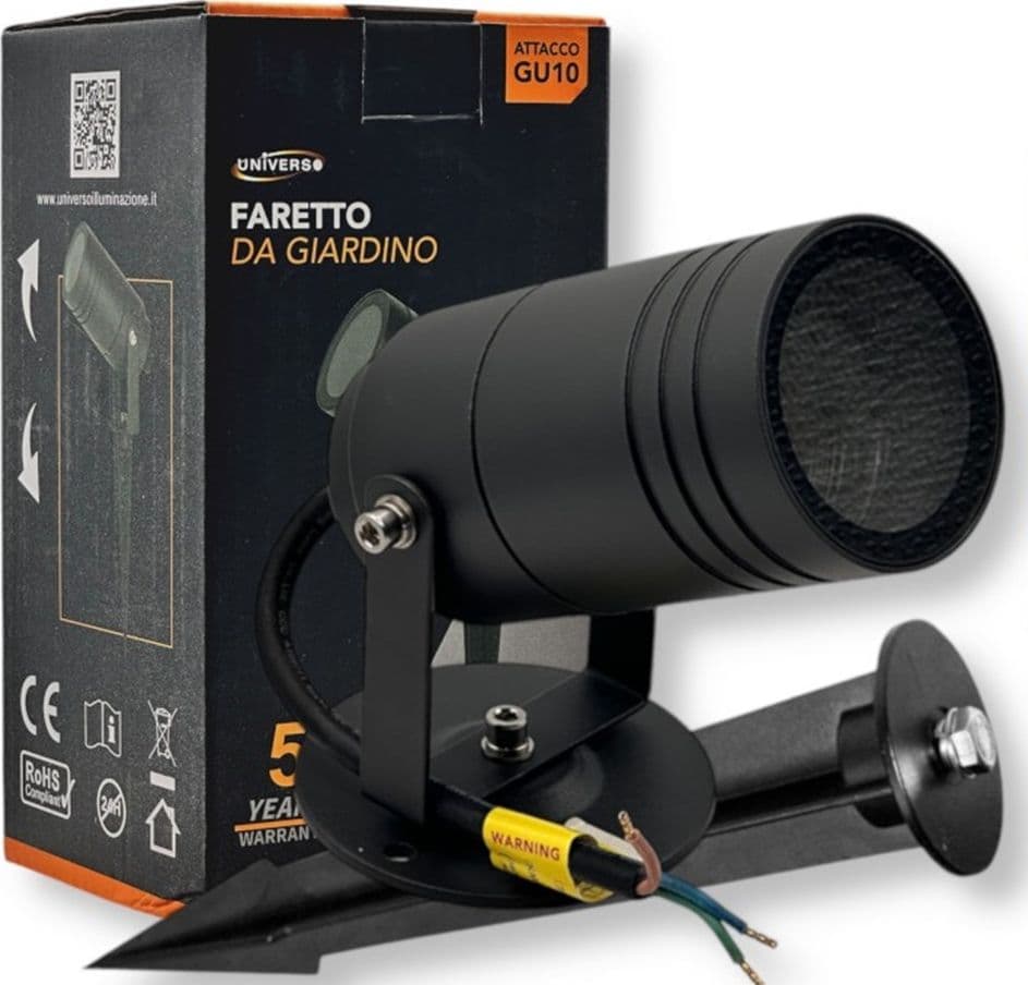 PORTAFARETTO GIARDINO CON PORTALAMPADA LAMPADINE GU10 PICCHETTO ALLUMINIO IP65 837WA-B80-G in Luci per sentieri Trade Shop italia - Napoli, commercioVirtuoso.it