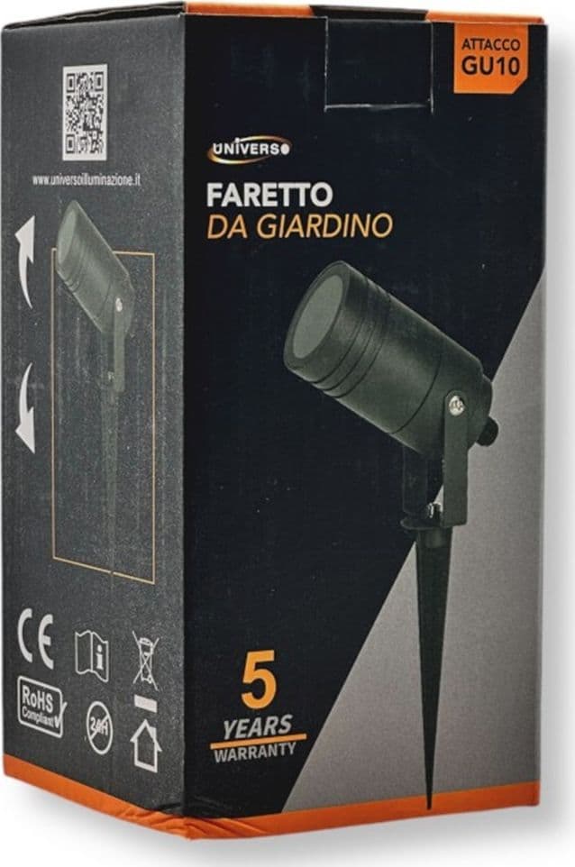 PORTAFARETTO GIARDINO CON PORTALAMPADA LAMPADINE GU10 PICCHETTO ALLUMINIO IP65 837WA-B80-G in Luci per sentieri Trade Shop italia - Napoli, commercioVirtuoso.it