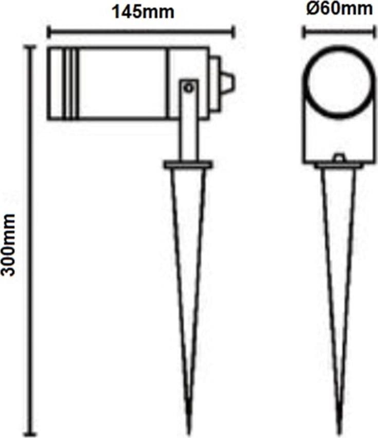 PORTAFARETTO GIARDINO CON PORTALAMPADA LAMPADINE GU10 PICCHETTO ALLUMINIO IP65 837WA-B80-G in Luci per sentieri Trade Shop italia - Napoli, commercioVirtuoso.it