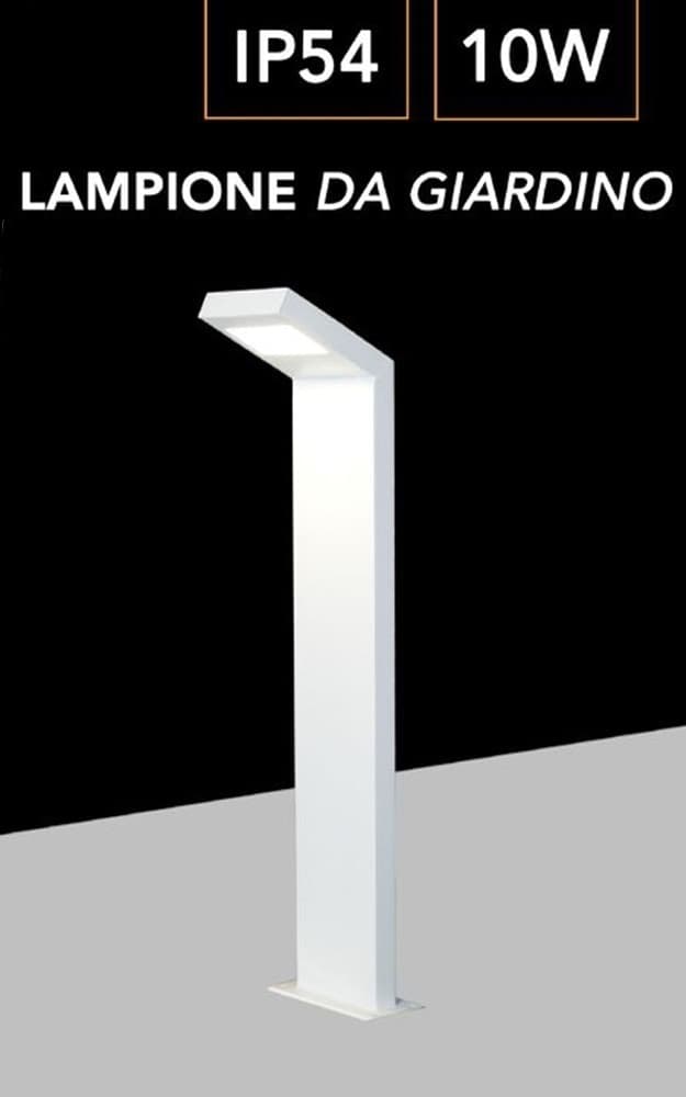 LAMPADA APPLIQUE LED DA GIARDINO 10W IP54 LAMPIONE BOLLARD DA TERRA LUCE 4000K 954PA-H580 in Luci per sentieri Trade Shop italia - Napoli, commercioVirtuoso.it