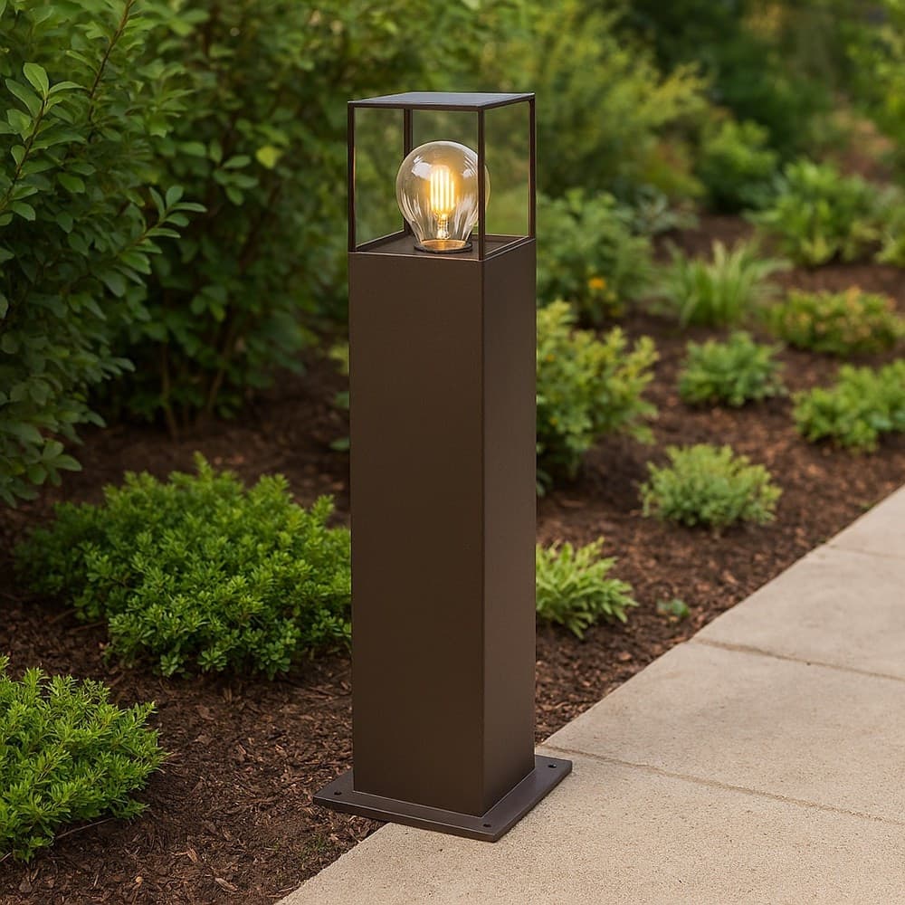 LAMPIONE GIARDINO PER VIALETTI LAMPIONCINO ROSSO RUGGINE DA ESTERNO IP44 ATTACCO E27 B440 in Luci per sentieri Trade Shop italia - Napoli, commercioVirtuoso.it