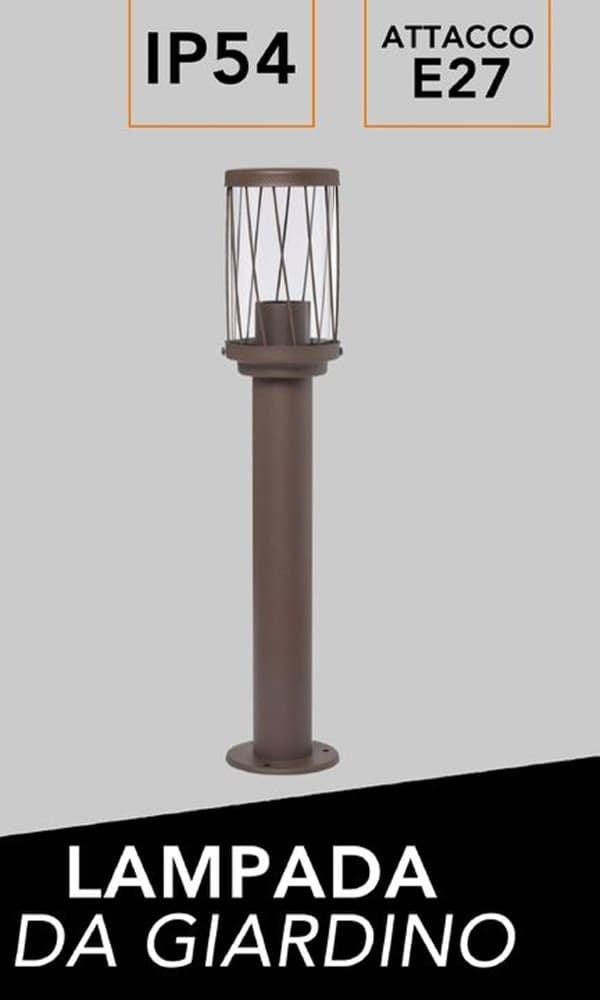 LAMPIONCINO DA ESTERNO IN ALLUMINIO ROSSO RUGGINE DA GIARDINO MODERNO E27 IP44 PT-01 in Luci per sentieri Trade Shop italia - Napoli, commercioVirtuoso.it