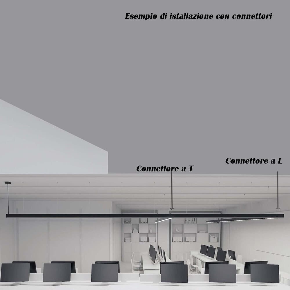 LAMPADARIO LED LINEARE A SOSPENSIONE SOFFITTO 40W MODULARE TECNOLOGIA CCT LL57-120C-3C in Lampade a sospensione Trade Shop italia - Napoli, commercioVirtuoso.it