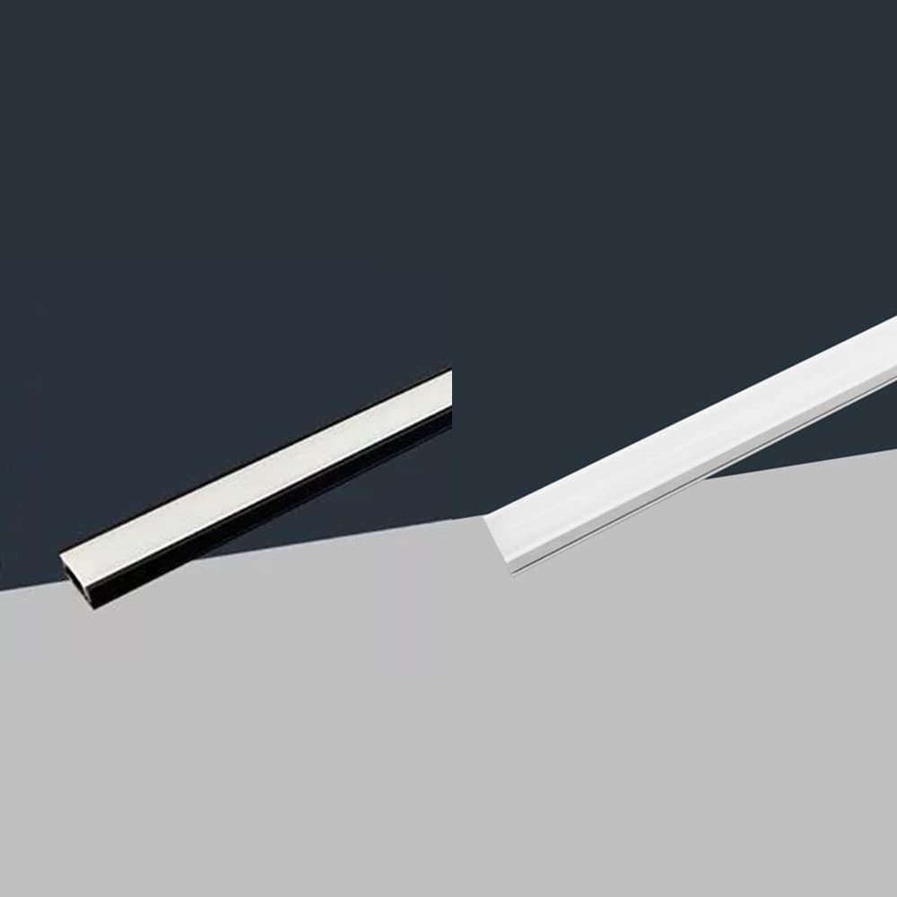10PZ PROFILO IN ALLUMINIO PER SOFFITTO CON COPERTURA BIANCA OPACA 2MT STRISCIA LED AL03