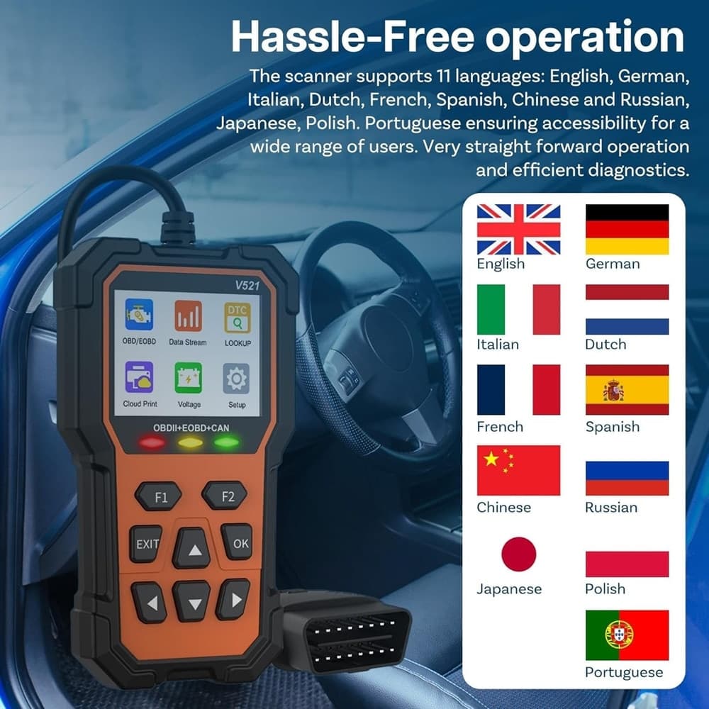 OBD2 DIAGNOSI AUTO ITALIANO LETTORE CANCELLAZIONE CODICI ERRORE SPIA MOTORE V521 in Strumenti diagnostici per motore OBD-II Trade Shop italia - Napoli, commercioVirtuoso.it