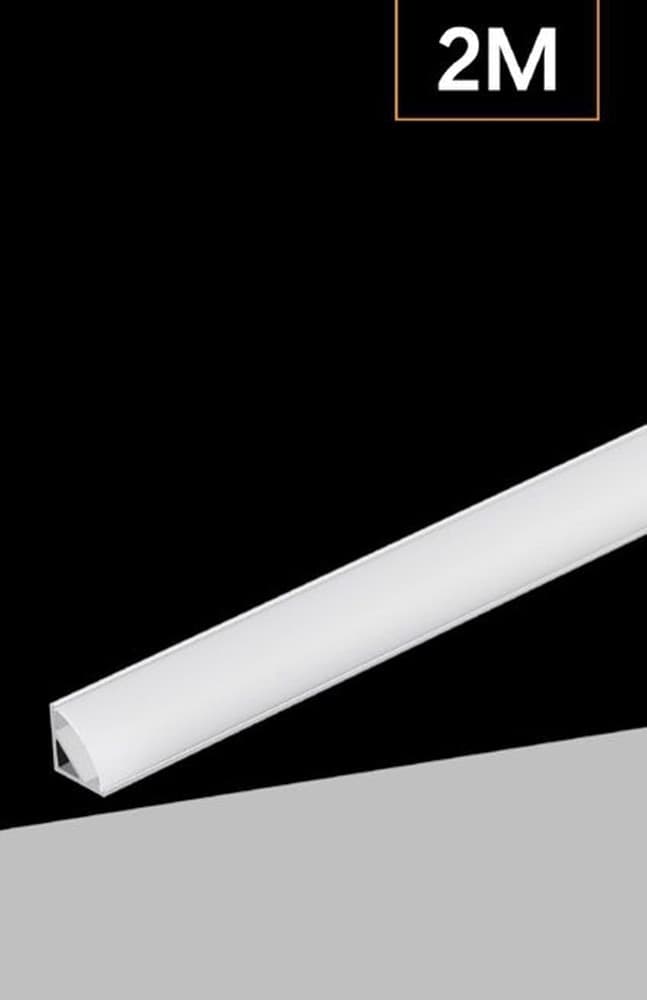 10PZ PROFILO ANGOLARE IN ALLUMINIO PER STRISCIA LED CON COPERTURA BIANCA OPACA 45° AL-24-S in Profili in alluminio Trade Shop italia - Napoli, commercioVirtuoso.it