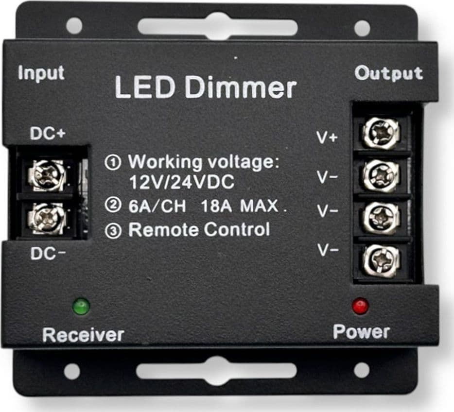 CONTROLLER DIMMER PER STRISCE LED MONOCOLORE DC12V-24V CON TELECOMANDO 3 CANALI A 6A AP-01 in Nastri LED Trade Shop italia - Napoli, commercioVirtuoso.it