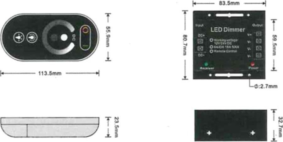 CONTROLLER DIMMER PER STRISCE LED MONOCOLORE DC12V-24V CON TELECOMANDO 3 CANALI A 6A AP-01 in Nastri LED Trade Shop italia - Napoli, commercioVirtuoso.it