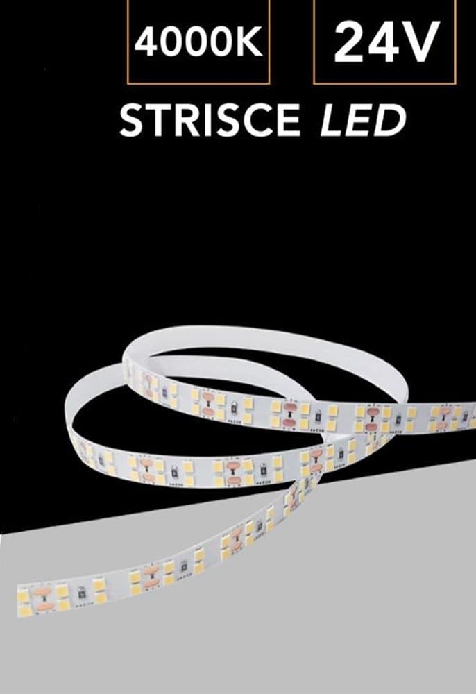STRISCIA STRIP 2400 LED 2835 24V 10 METRI 160W LUCE FREDDA CALDA NATURALE 24V-240-10 in Nastri LED Trade Shop italia - Napoli, commercioVirtuoso.it