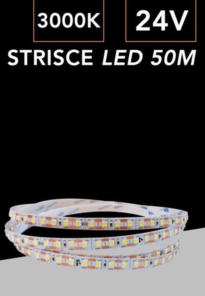 STRISCIA LED FLESSIBILE DC 24V 500W 2835 MONOCOLORE 120LED/MT BOBINA DA 50MT 2835-50M-24V in Nastri LED Trade Shop italia - Napoli, commercioVirtuoso.it