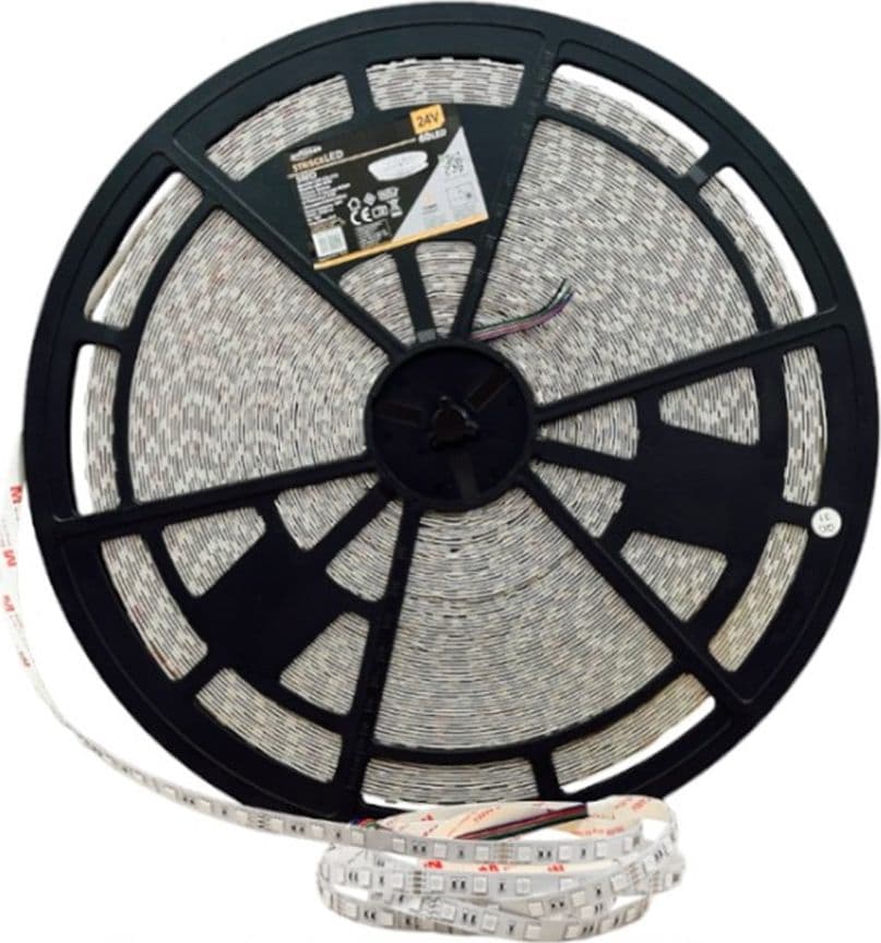 STRISCIA LED FLESSIBILE 500W SMD RGB 60 LED/MT 24V BOBINA DA 50 MT IP20 50M-24V-RGB in Nastri LED Trade Shop italia - Napoli, commercioVirtuoso.it