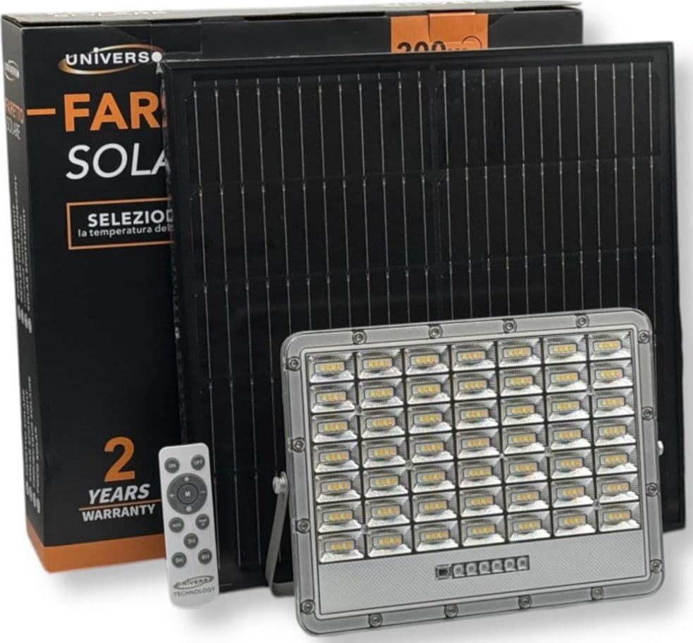 FARO LED FLOODLIGHT 2000LM IP65 GRIGIO CON PANNELLO SOLARE TELECOMANDO CCT TK08-200W-3C in Proiettori Trade Shop italia - Napoli, commercioVirtuoso.it