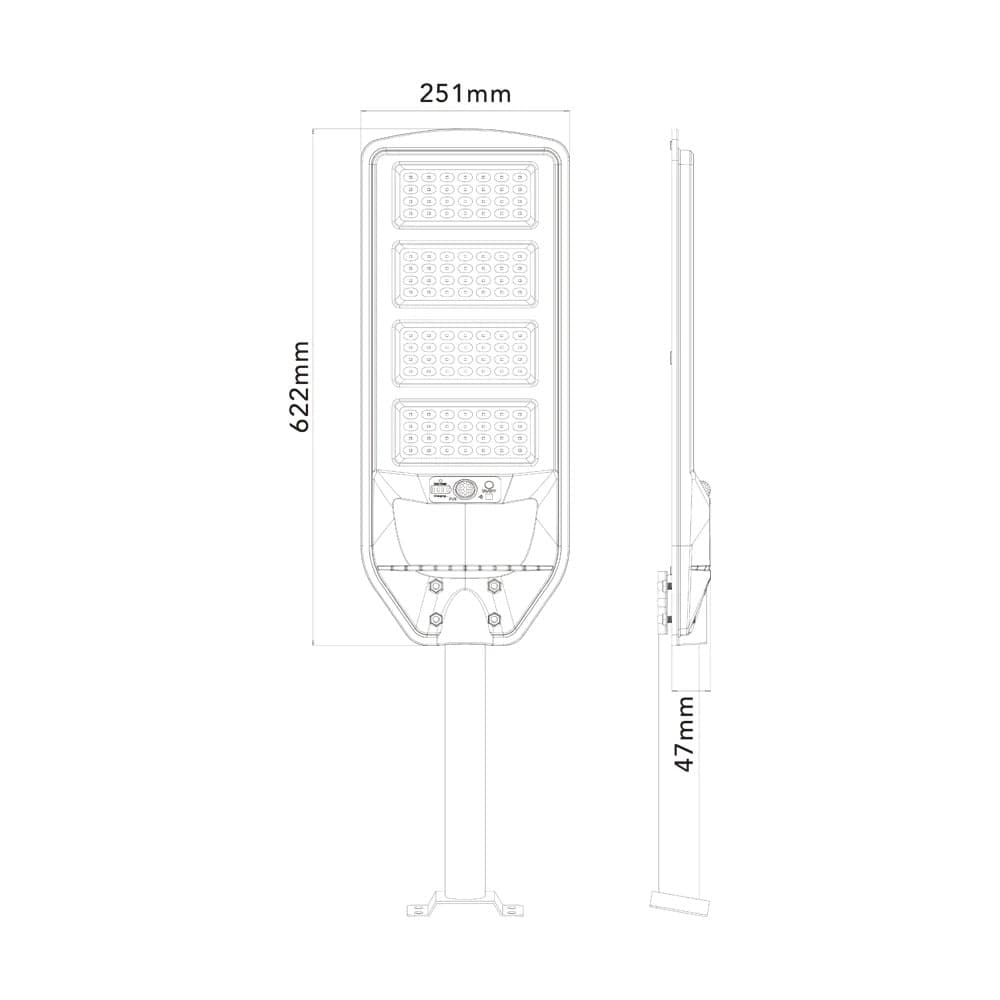 LAMPIONE STRADALE LED PANNELLO SOLARE CON SENSORE PIR LUCE FREDDA 6500K IP65 J02-220W-F in Lampioni Trade Shop italia - Napoli, commercioVirtuoso.it