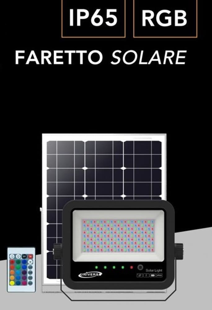 FARO A LED PROIETTORE CON PANNELLO SOLARE 80W RGB CON TELECOMANDO ESTERNO IP65 SL-RGB-80W in Proiettori Trade Shop italia - Napoli, commercioVirtuoso.it