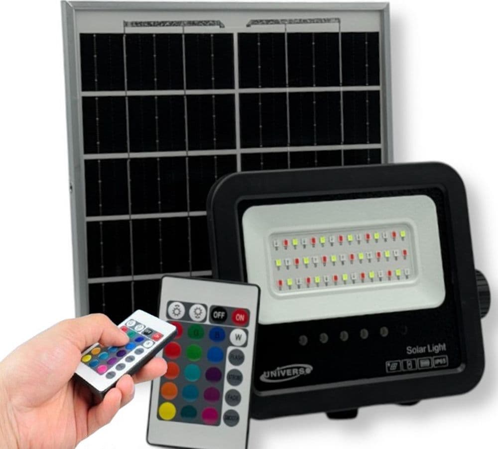 FARO A LED PROIETTORE CON PANNELLO SOLARE 40 W RGB CON TELECOMANDO ESTERNO IP65 SL-RGB-40W in prodotto Trade Shop italia - Napoli, commercioVirtuoso.it