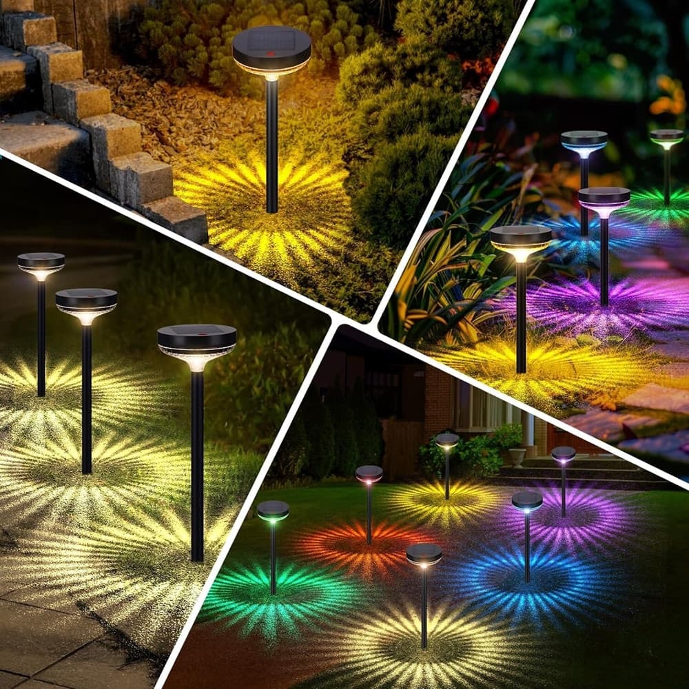 PICCHETTO LED FARETTO PANNELLO SOLARE RGB + CALDO 3000K LAMPADA DECORATIVA IP54 ZQ-FY-T26 in Proiettori Trade Shop italia - Napoli, commercioVirtuoso.it
