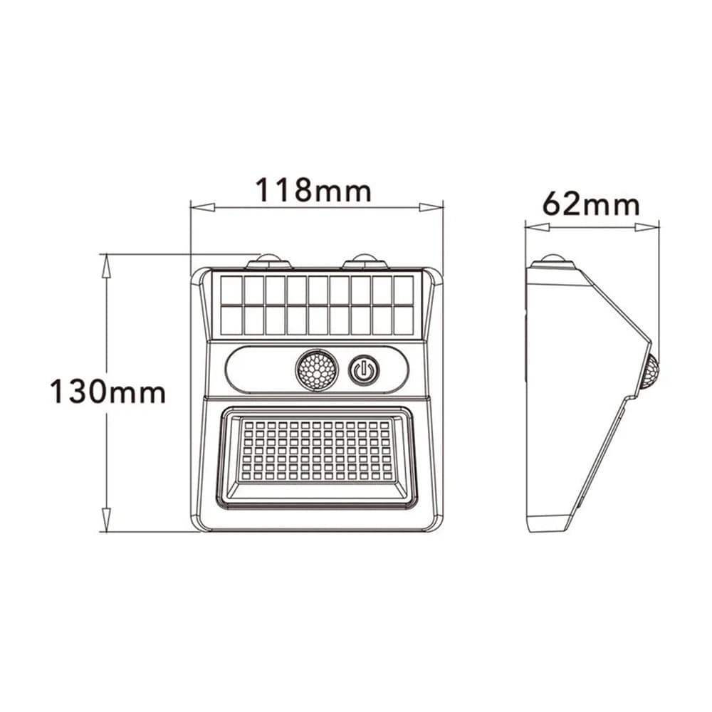 APPLIQUE SOLARE DA ESTERNO CON SENSORE DI MOVIMENTO IP54 12W LUCE 3000K+6500K ZQ-DB-002JX in Lampade da parete Trade Shop italia - Napoli, commercioVirtuoso.it